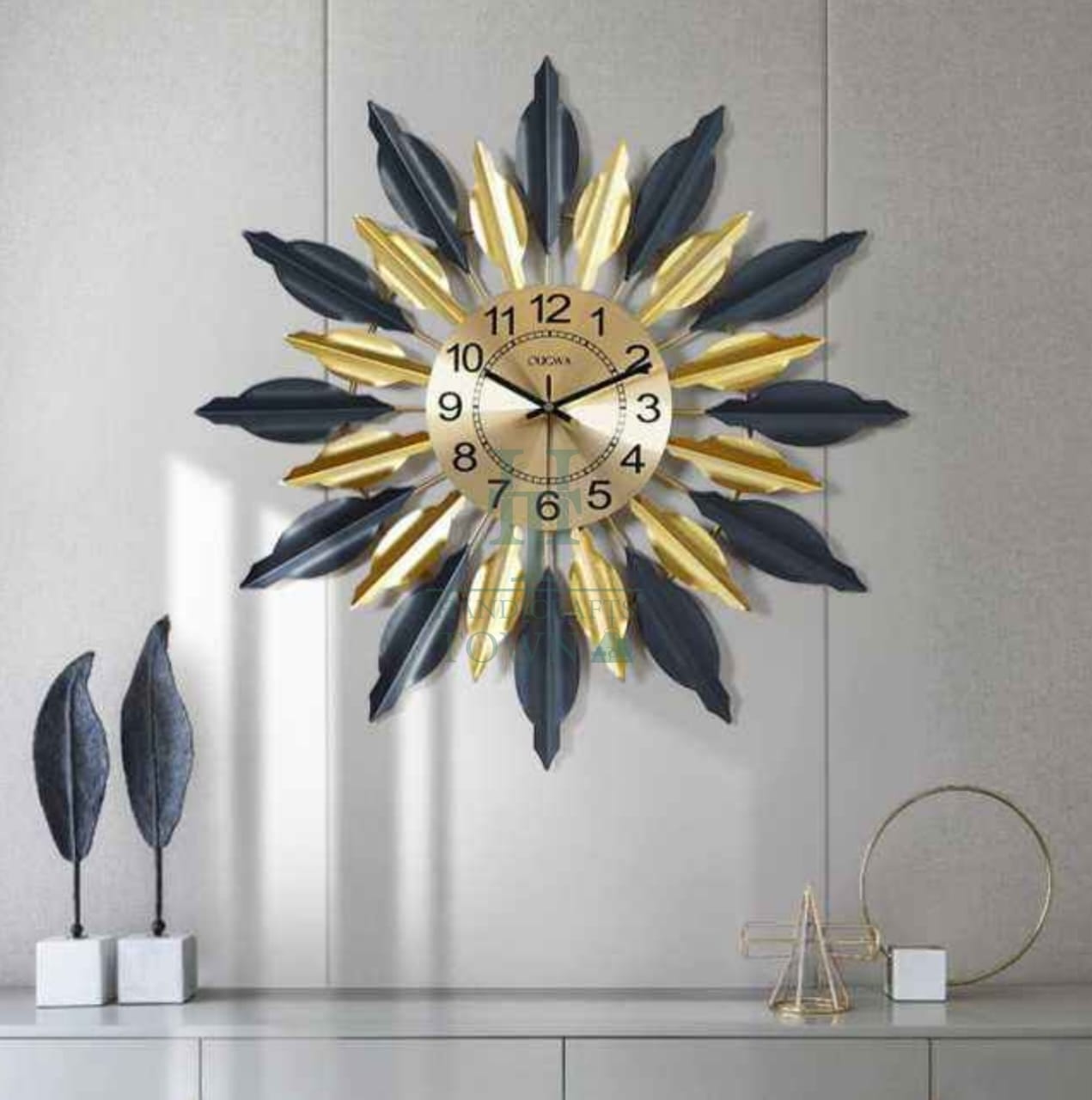 Black and Gold Designer Clock